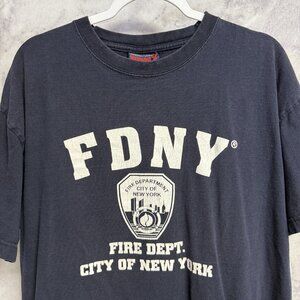 Vintage FDNY T Shirt Mens XL 23x27.5 New York Fire Dept Y2K